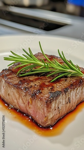 Delicious Grilled Steak With Colorful Vegetables on a White Plate