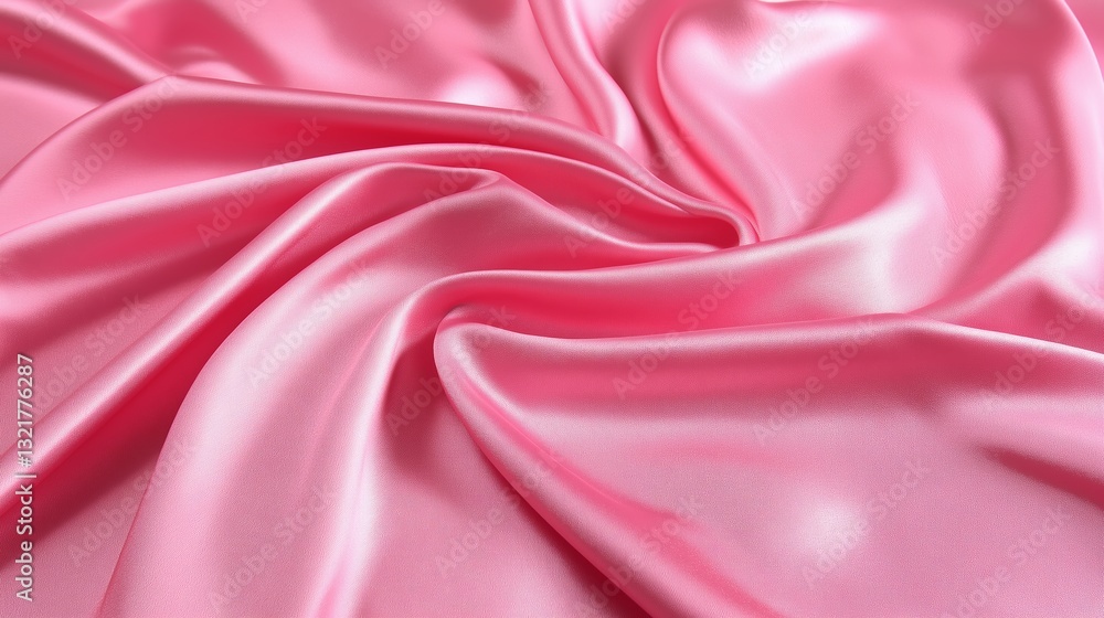 Fototapeta premium Pink silk satin fabric abstract background.AI Generative.