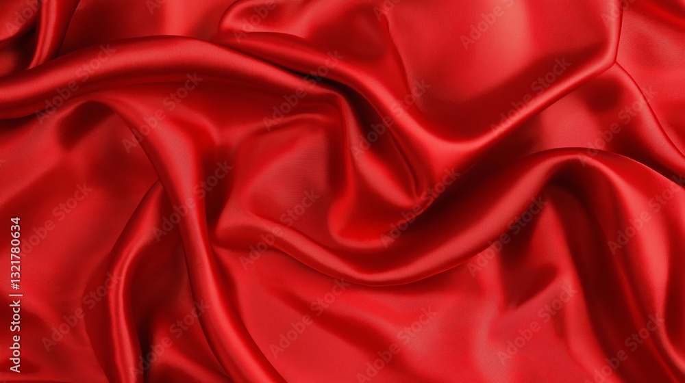 Obraz premium Red silk satin fabric abstract background.AI Generative.