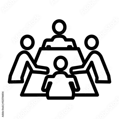 Meeting with team to making plan bussines, vector icon illustration concept