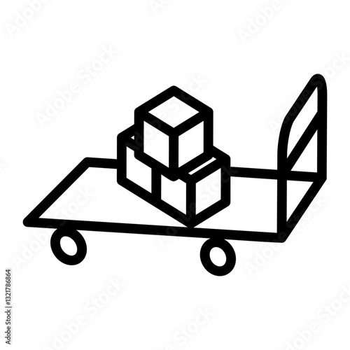 Trolly Material to bring the material, vector icon illustration concept