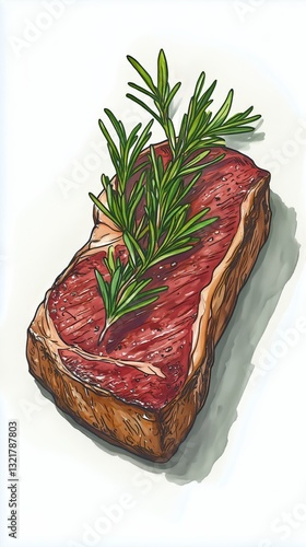 Delicious Grilled Steak With Colorful Vegetables on a White Plate