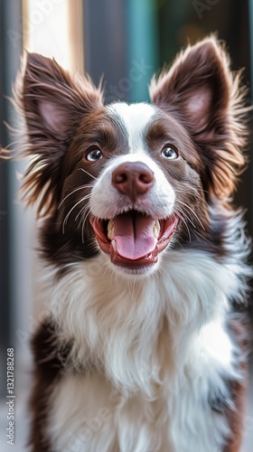 Happy Border Collie With Blue Eyes Enjoying a Sunny Day Outdoors
