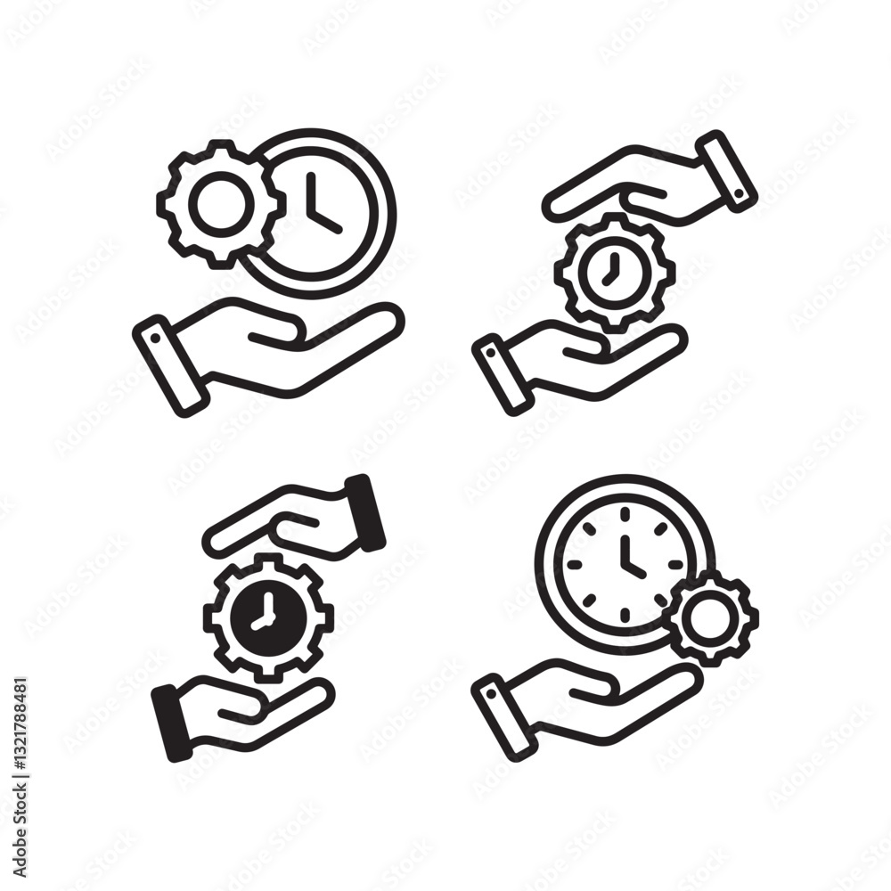 Time Management and Productivity Icon Set. Time Management and Productivity Icon Set.
