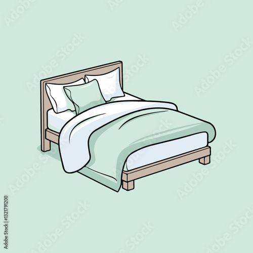 vector of illustration of bed
