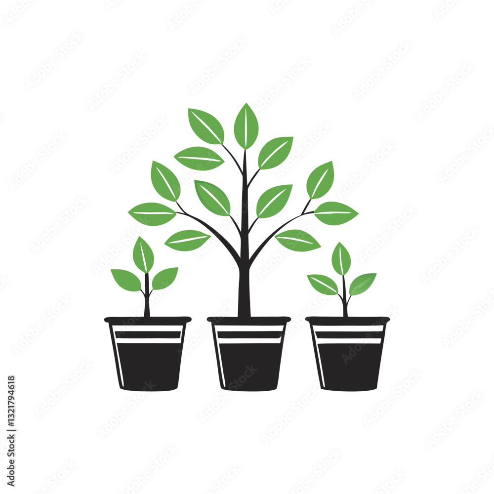 Minimalist Plant Growth and Gardening Icons Set Flat Vector Design . Minimalist Plant Growth and Gardening Icons Set Flat Vector Design .