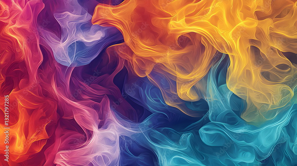 Obraz premium A Kaleidoscope Of Vibrant Colors With Abstract Flowing Mesh Grid Dots Particles Pixelated Colorful Fluid Smooth Dynamic Background Design