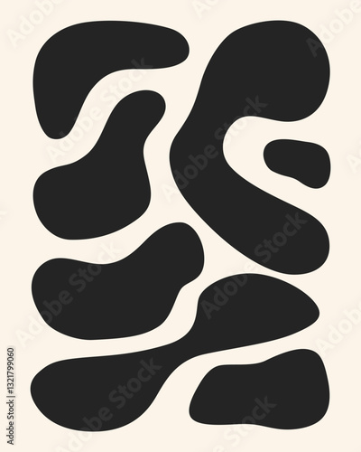 Black abstract contemporary icon set