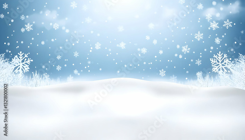 Wallpaper Mural Serene winter wonderland scene snow falling gently over a pristine, snow-covered landscape with frosty trees. Ideal for holiday cards, winter backgrounds, and seasonal designs. Torontodigital.ca