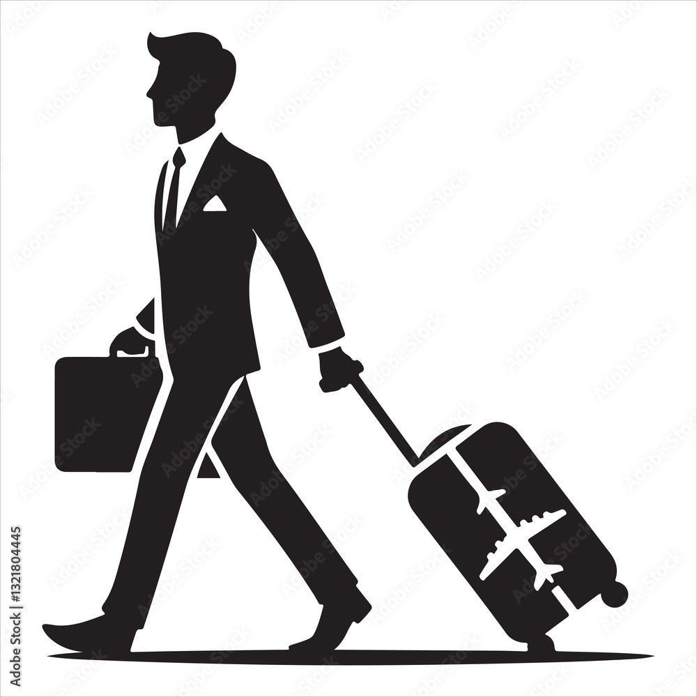 Businessman Silhouette Standing and Walking Vector icon Businessman Silhouette Standing and Walking Vector icon