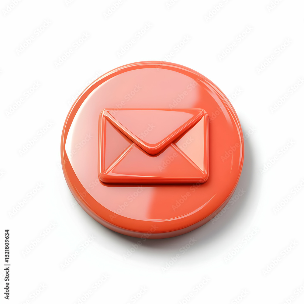 A glossy orange button featuring an envelope icon, symbolizing email and digital communication. A glossy orange button featuring an envelope icon, symbolizing email and digital communication.