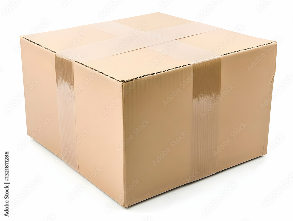 A plain cardboard box ready for shipping or storage, ideal for packaging products or moving items efficiently. A plain cardboard box ready for shipping or storage, ideal for packaging products or moving items efficiently.