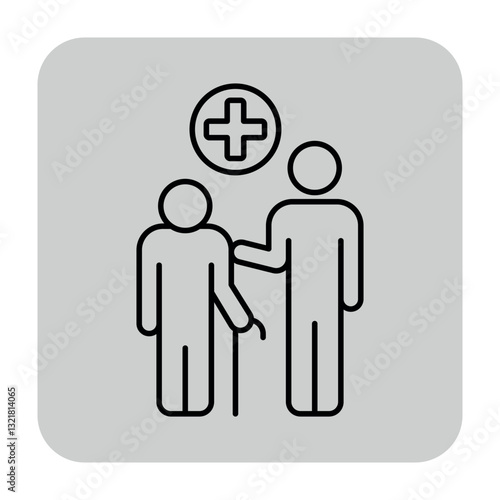 Obraz na płótnie Symbol of caregiver assisting elderly person. Health care support and compassion concept w salonie