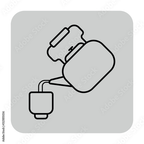 Obraz na płótnie Simple line icon of health-related device pouring liquid into container. Wellness and healthcare efficiency concept w salonie