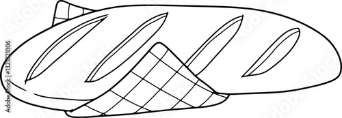 baguette doodle hand drawn
