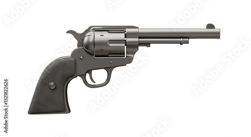 Wallpaper Mural Revolver gun with grey metallic finish on white background isolated Torontodigital.ca