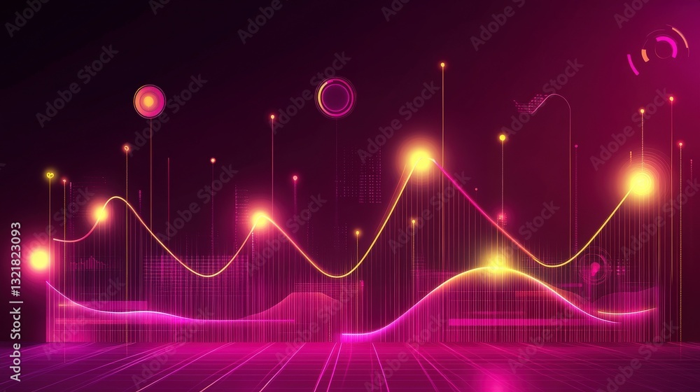 Fototapeta premium Dynamic Data Visualization: Futuristic Abstract Graph Design