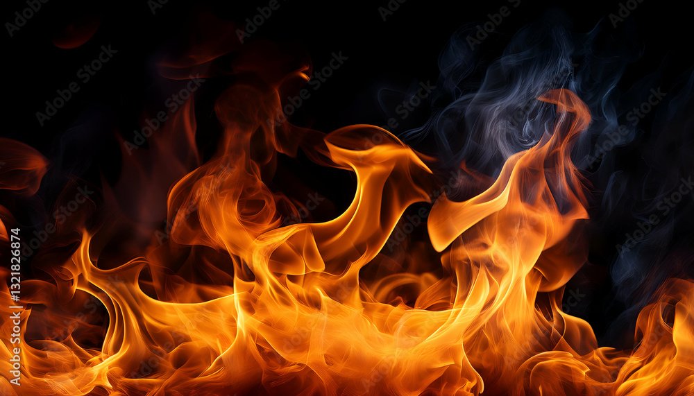 Fiery Inferno Raging With Intense Orange And Yellow Flames Against A Dark Background, Creating A Dramatic And Powerful Visual Spectacle Of Burning Energy Fiery Inferno Raging With Intense Orange And Yellow Flames Against A Dark Background, Creating A Dramatic And Powerful Visual Spectacle Of Burning Energy