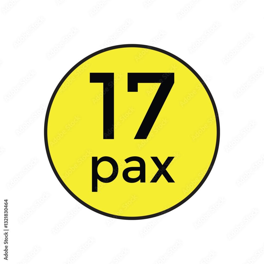 17 pax sticker for commercial vehicles vector illustration 17 pax sticker for commercial vehicles vector illustration