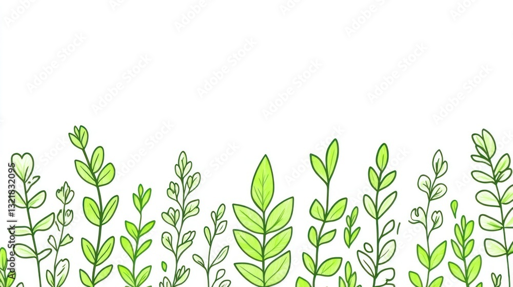 custom made wallpaper toronto digitalCute cartoon green plants border