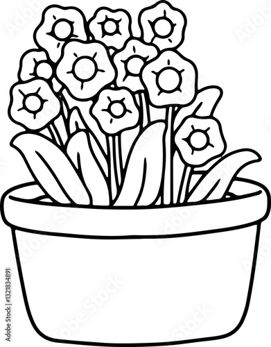 flower pot doodle cartoon