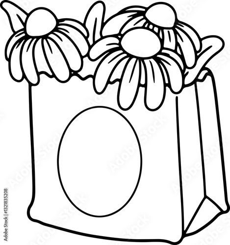 flower vase doodle cartoon