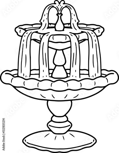 fountain doodle cartoon
