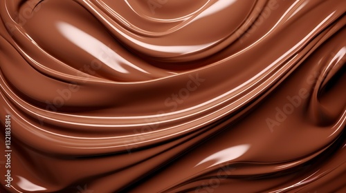 Melted chocolate background close up