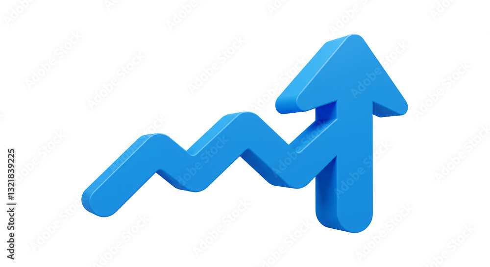 Blue Arrow Pointing Upwards Showing Progress and Financial Growth Concept Blue Arrow Pointing Upwards Showing Progress and Financial Growth Concept