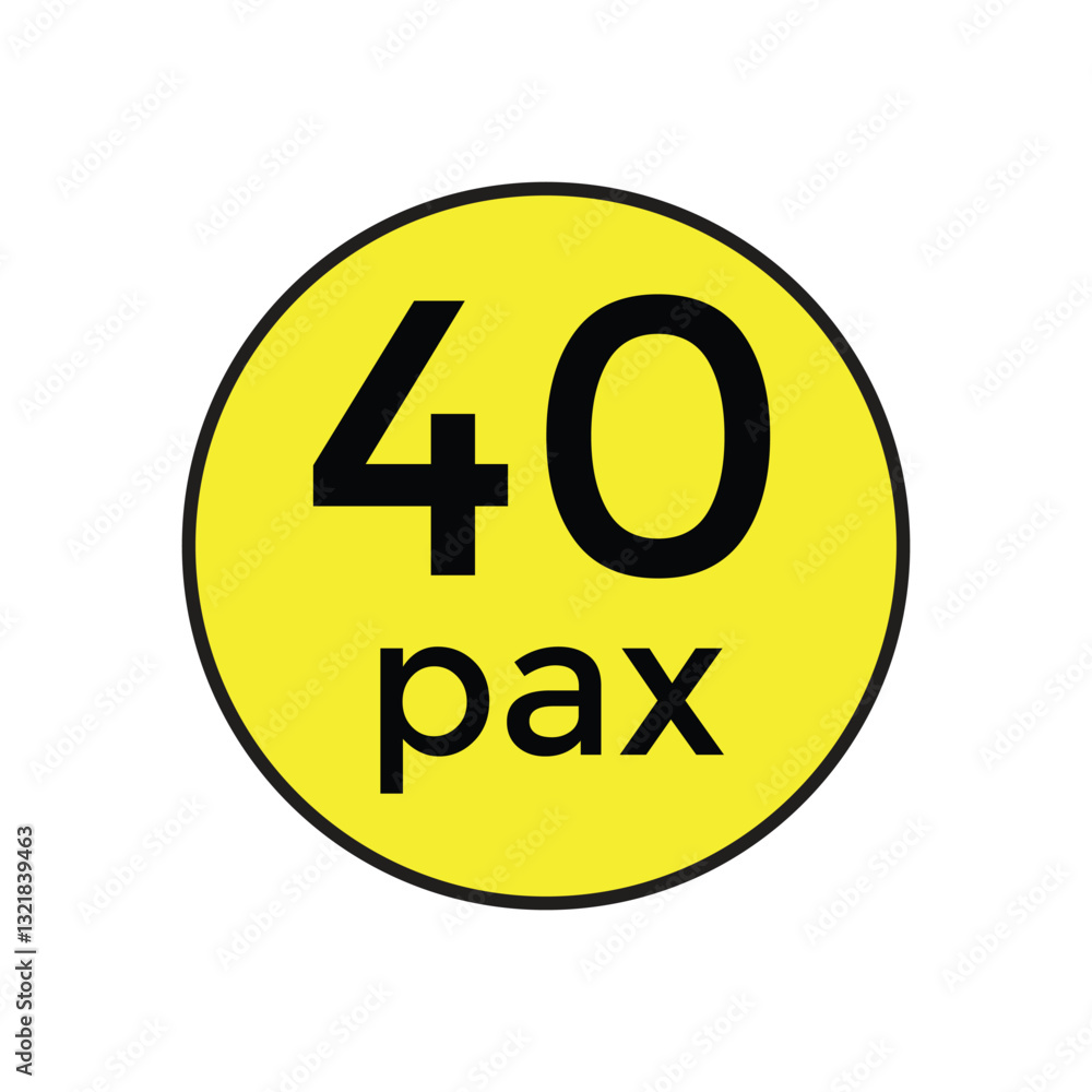 40 pax sticker for commercial vehicles vector illustration 40 pax sticker for commercial vehicles vector illustration