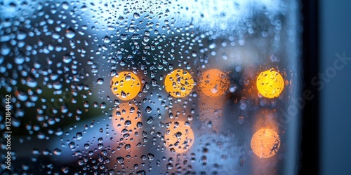 Rainy Night City Lights Through a Window