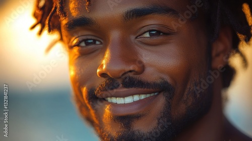 Golden Hour Portrait: A Man's Radiant Smile