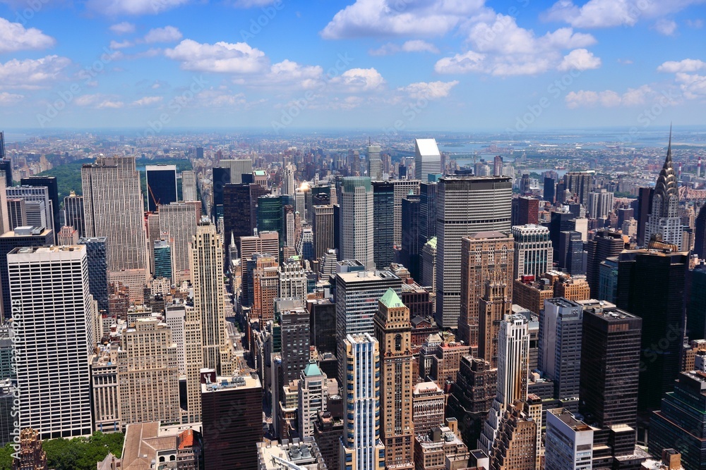 Fototapeta premium New York Midtown Manhattan aerial view