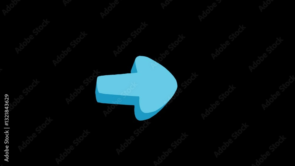Cartoon 3D Arrow on a transparent alpha channel in a seamless loop. Cartoon 3D Arrow on a transparent alpha channel in a seamless loop.