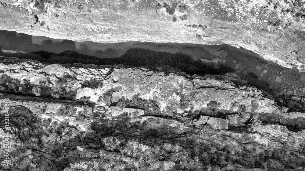 Aerial view of Z Bend in Kalbarri National Park, Western Australia Canyon