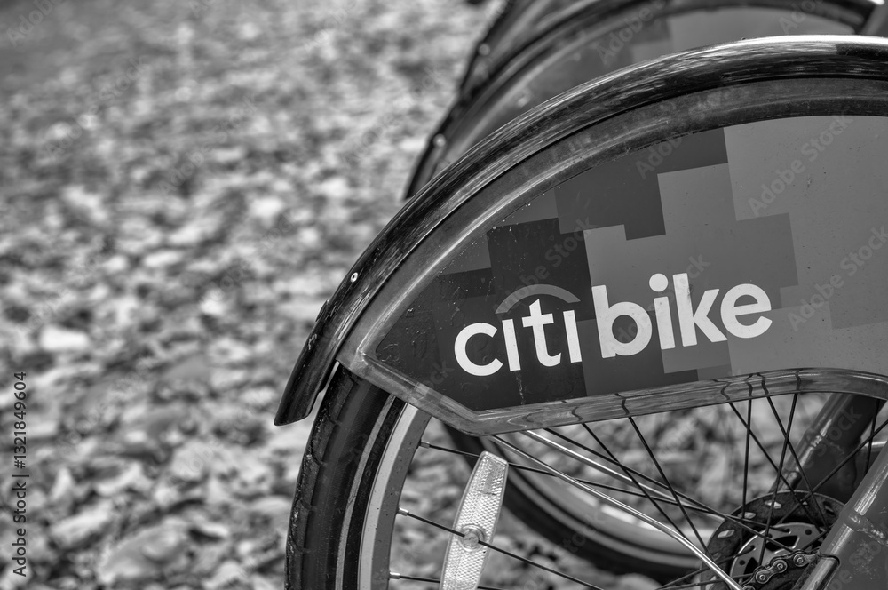 New York City - October 20, 2015: Citibike rental station in Manhattan