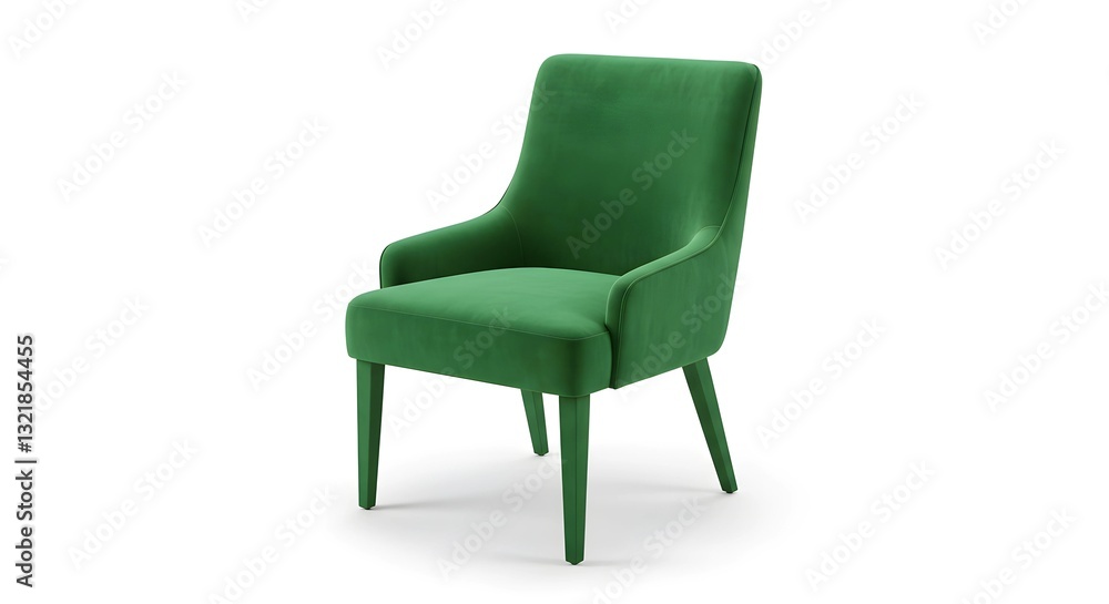 Modern green velvet chair isolated on a white background Modern green velvet chair isolated on a white background