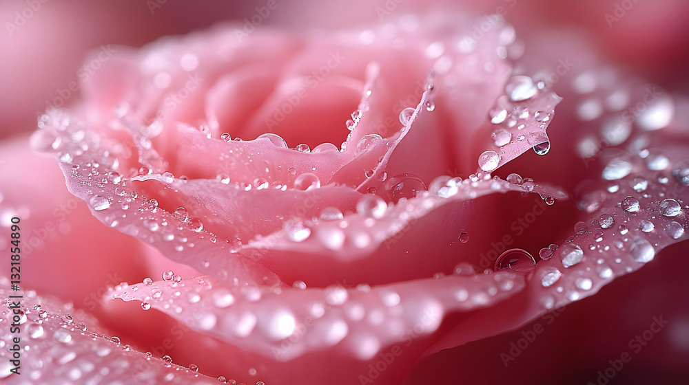 Close Up of a Pink Rose with Water Droplets Close Up of a Pink Rose with Water Droplets