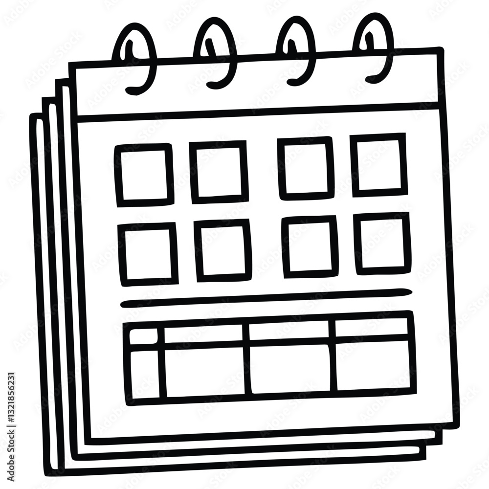 Simple Black and White Desk Calendar Icon for Scheduling and Planning Simple Black and White Desk Calendar Icon for Scheduling and Planning