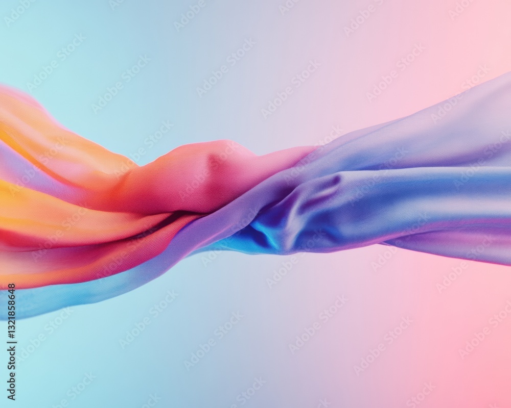 Fototapeta premium Fluid Gradient Dynamics Ethereal Digital Art Exploring Soft Textile-Inspired Motion Design for Creative Branding and Immersive Visual Storytelling