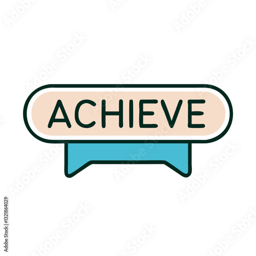 Achieve icon representing success in personal growth, motivation concept