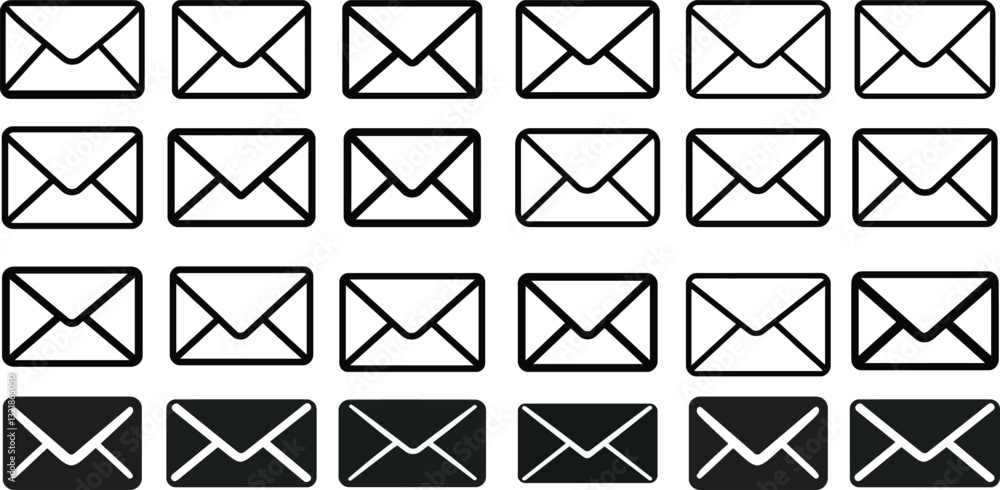 Mail icon set. email icon vector. E-mail icon. Envelope illustration
Mail icon set. email icon vector. E-mail icon. Envelope illustration