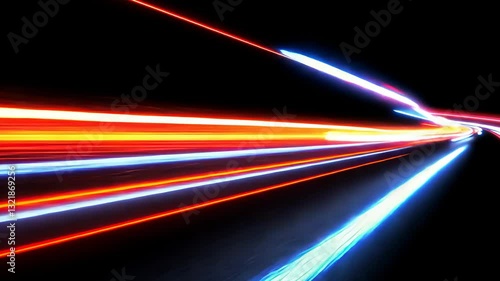 Abstract Light Trails: A Symphony of Speed and Color