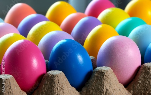Colored egg boxes, colorful eggs for Easter