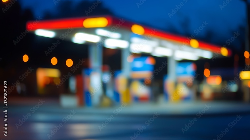 Gas station area blurred background Gas station area blurred background