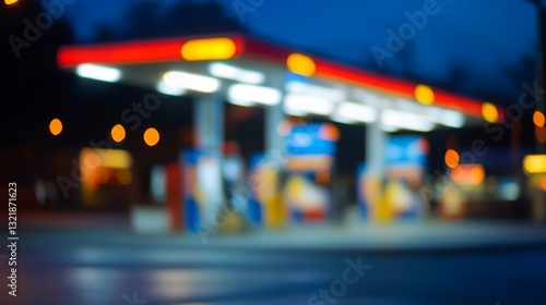 Gas station area blurred background