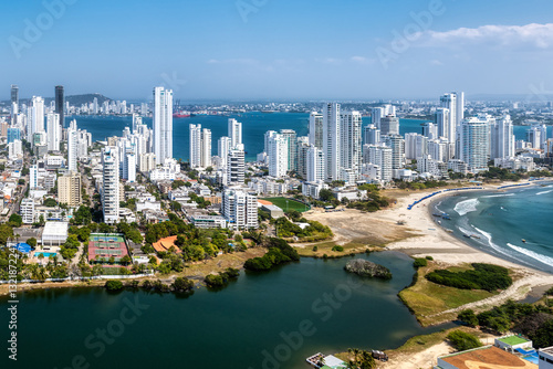 Obraz na płótnie Cartagena city cityscape, Caribbean sea, Colombia w salonie