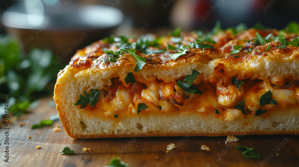 Cheesy Shrimp Stuffed Bread