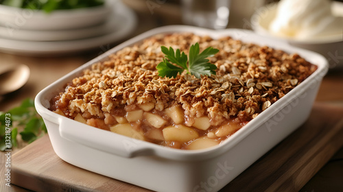 Obraz na płótnie Apple crisp dessert w salonie