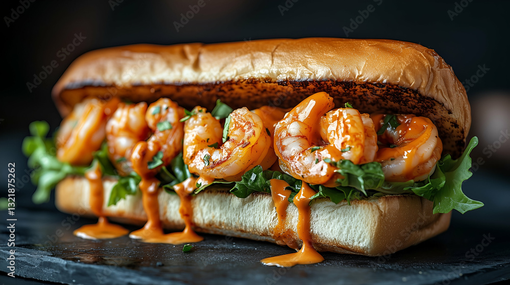 Spicy shrimp sandwich